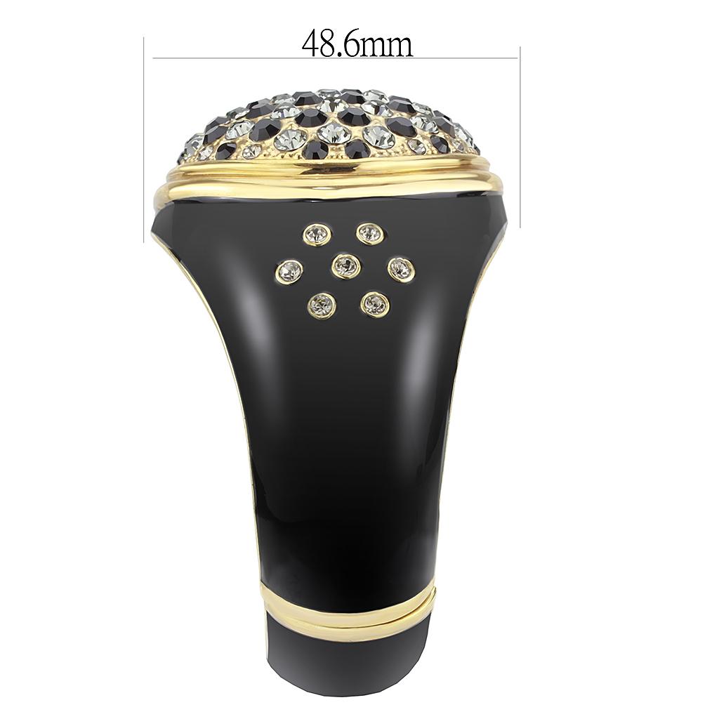 LO4352 - Gold Brass Bangle with Top Grade Crystal  in Multi Color-3