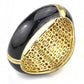 LO4352 - Gold Brass Bangle with Top Grade Crystal  in Multi Color-4