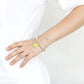 LO4651 - High-Polished Brass Bracelet with Epoxy  in Emerald-2