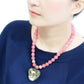 LO4662 - Antique Copper White Metal Necklace with Synthetic Synthetic Glass in Light Peach-3