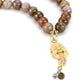 LO4663 - Antique Copper Brass Necklace with Semi-Precious Agate in Multi Color-1