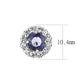 LO4674 - Rhodium Brass Earrings with Synthetic Synthetic Glass in Tanzanite-1