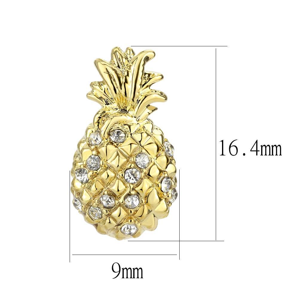 LO4677 - Gold Brass Earrings with Top Grade Crystal  in Clear-1