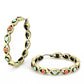 LO4679 - Antique Silver Brass Earrings with Epoxy  in Multi Color-2