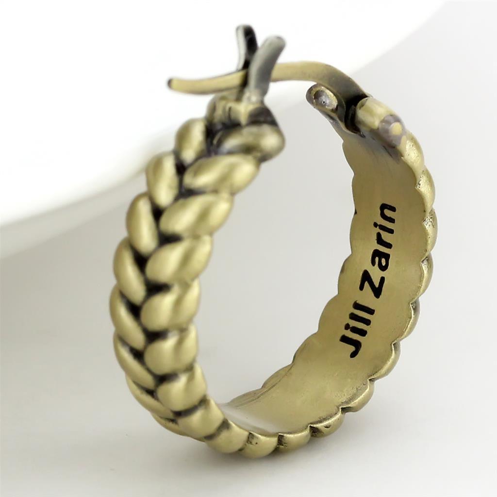 LO4680 - Antique Copper Brass Earrings with No Stone-3