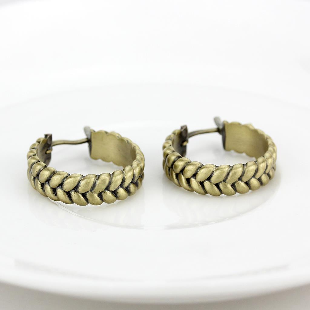 LO4680 - Antique Copper Brass Earrings with No Stone-2