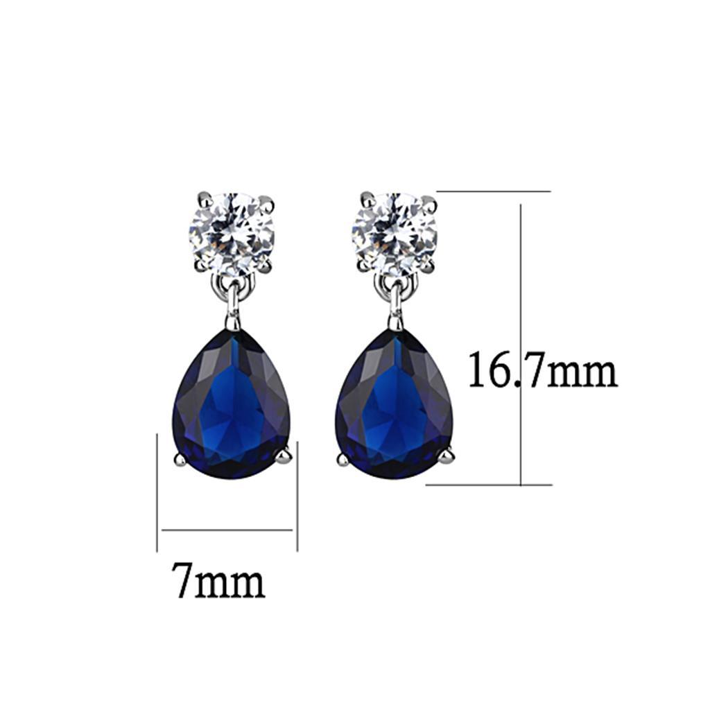 LO4684 - Rhodium Brass Earrings with Synthetic Synthetic Glass in Montana-1