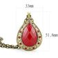 LO4686 - Antique Copper Brass Chain Pendant with Synthetic Synthetic Stone in Red Series-2