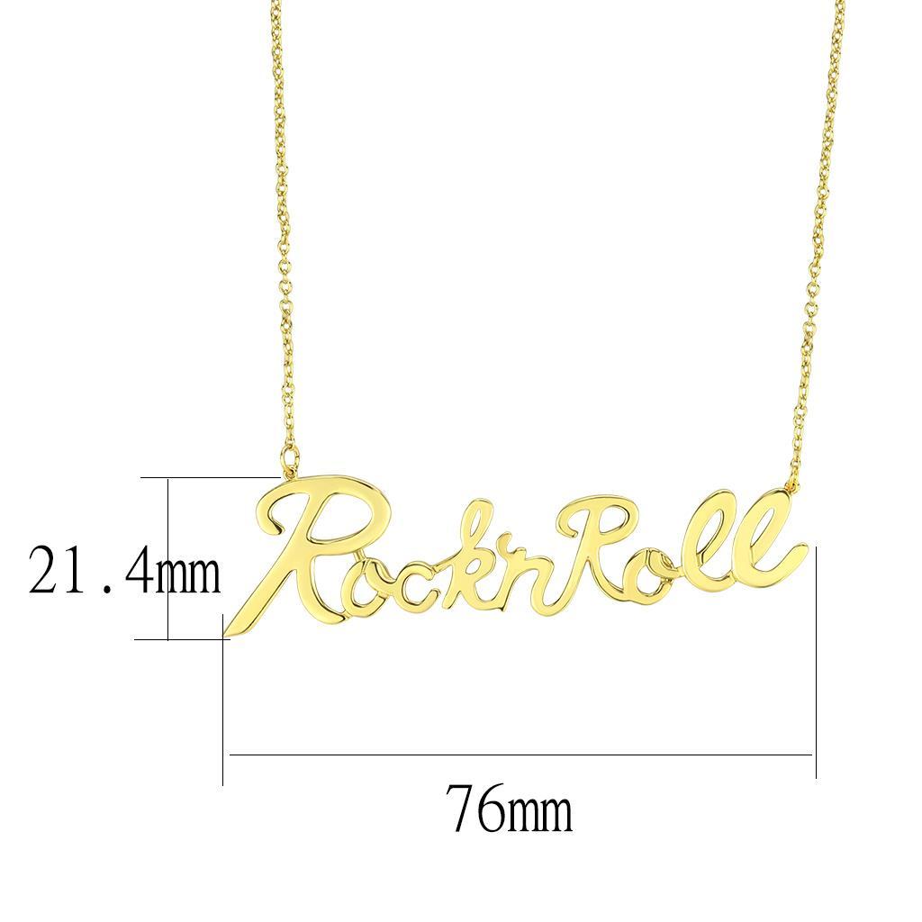 LO4689 - Flash Gold Brass Necklace with No Stone-1