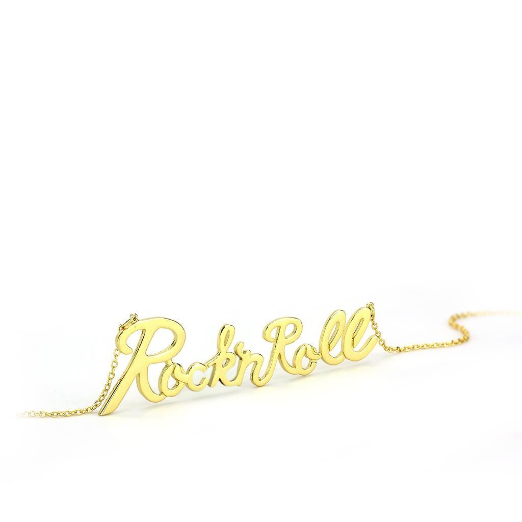 LO4689 - Flash Gold Brass Necklace with No Stone-2
