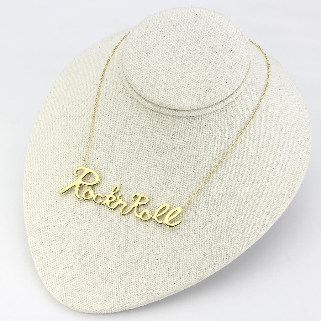 LO4689 - Flash Gold Brass Necklace with No Stone-3