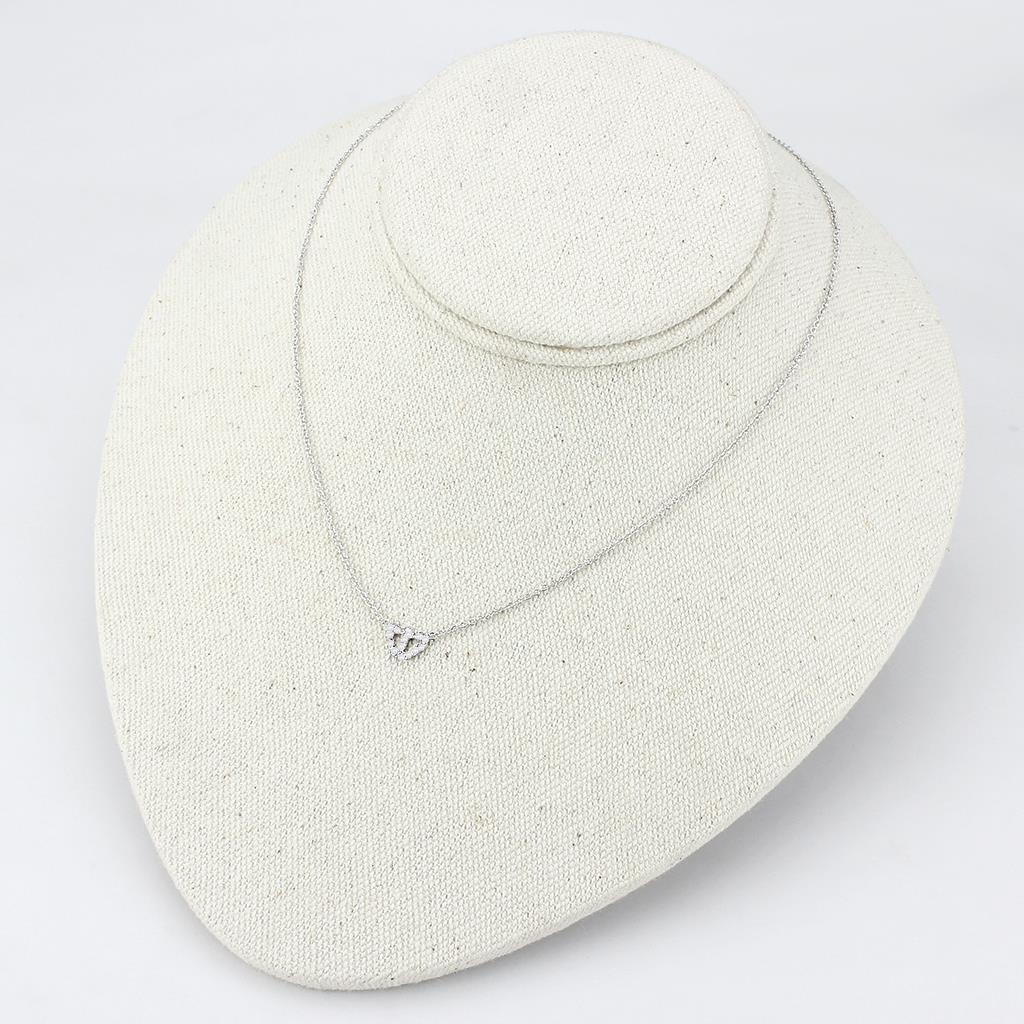 LO4694 - Rhodium Brass Necklace with Top Grade Crystal  in Clear-3