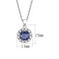 LO4697 - Rhodium Brass Chain Pendant with Synthetic Synthetic Glass in Tanzanite-1