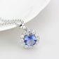 LO4697 - Rhodium Brass Chain Pendant with Synthetic Synthetic Glass in Tanzanite-2