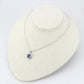 LO4697 - Rhodium Brass Chain Pendant with Synthetic Synthetic Glass in Tanzanite-3