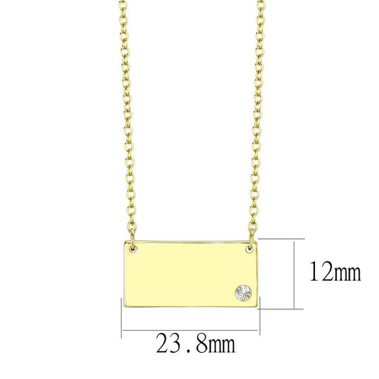 LO4699 - Flash Gold Brass Necklace with Top Grade Crystal  in Clear-1