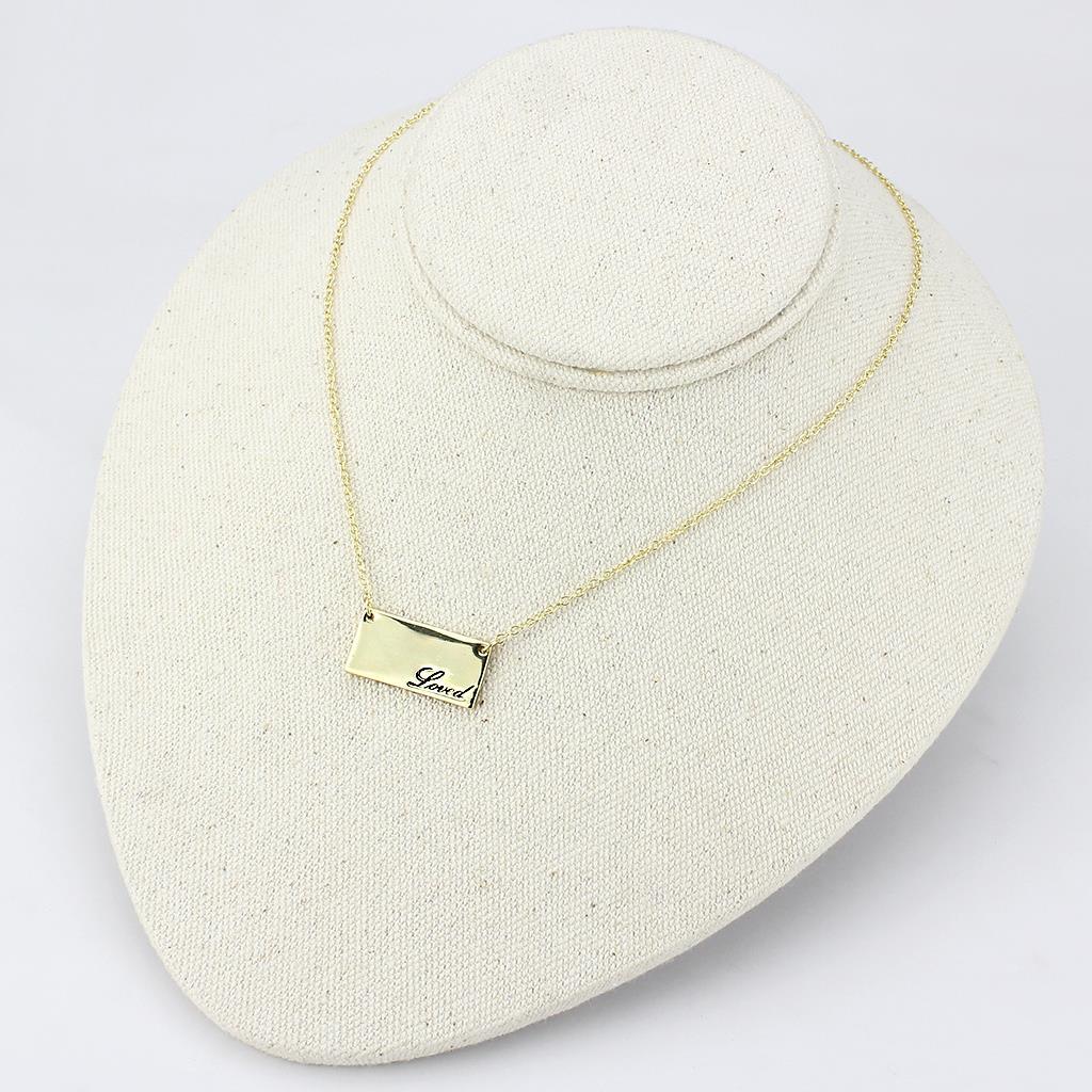 LO4699 - Flash Gold Brass Necklace with Top Grade Crystal  in Clear-3