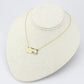 LO4699 - Flash Gold Brass Necklace with Top Grade Crystal  in Clear-3