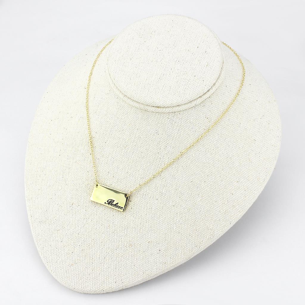 LO4700 - Flash Gold Brass Necklace with Top Grade Crystal  in Clear-3