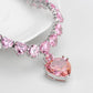 LO4705 - Rhodium Brass Necklace with AAA Grade CZ  in Rose-3