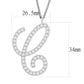LO4708 - Imitation Rhodium Brass Chain Pendant with Top Grade Crystal  in Clear-1