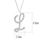 LO4709 - Silver Brass Chain Pendant with Top Grade Crystal  in Clear-1