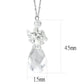 LO4711 - Rhodium Brass Chain Pendant with AAA Grade CZ  in Clear-1