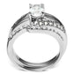 LO4712 - Rhodium Brass Ring with AAA Grade CZ  in Clear-2