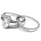 LO4712 - Rhodium Brass Ring with AAA Grade CZ  in Clear-3