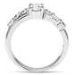 LO4713 - Rhodium Brass Ring with AAA Grade CZ  in Clear-2