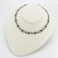 LO4723 - Ruthenium White Metal Necklace with Synthetic Synthetic Glass in Jet-2