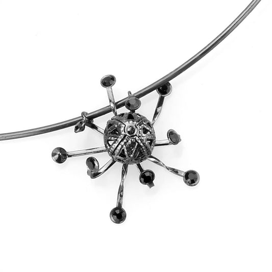 LO4726 - Ruthenium White Metal Jewelry Sets with Top Grade Crystal  in Jet-1