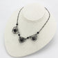 LO4728 - Ruthenium White Metal Necklace with Synthetic Synthetic Glass in Jet-2