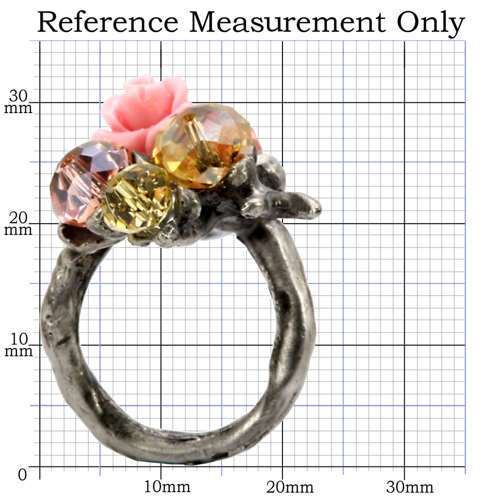 LO4745 - Antique Tone Brass Ring with Assorted in MultiColor-1