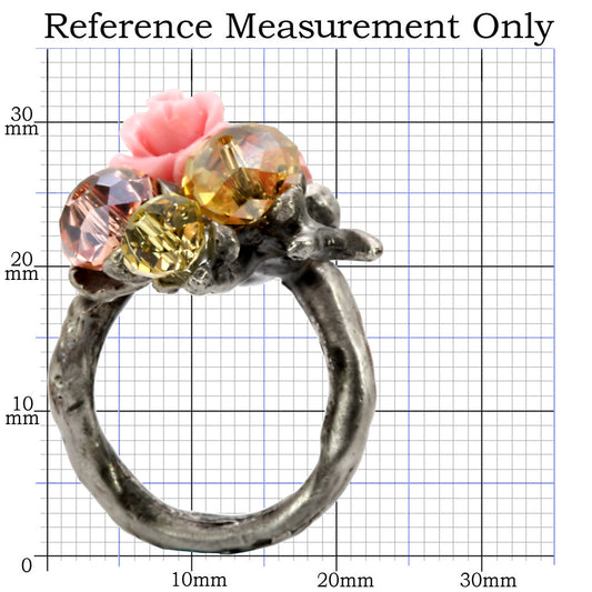 LO4745 - Antique Tone Brass Ring with Assorted in MultiColor-1
