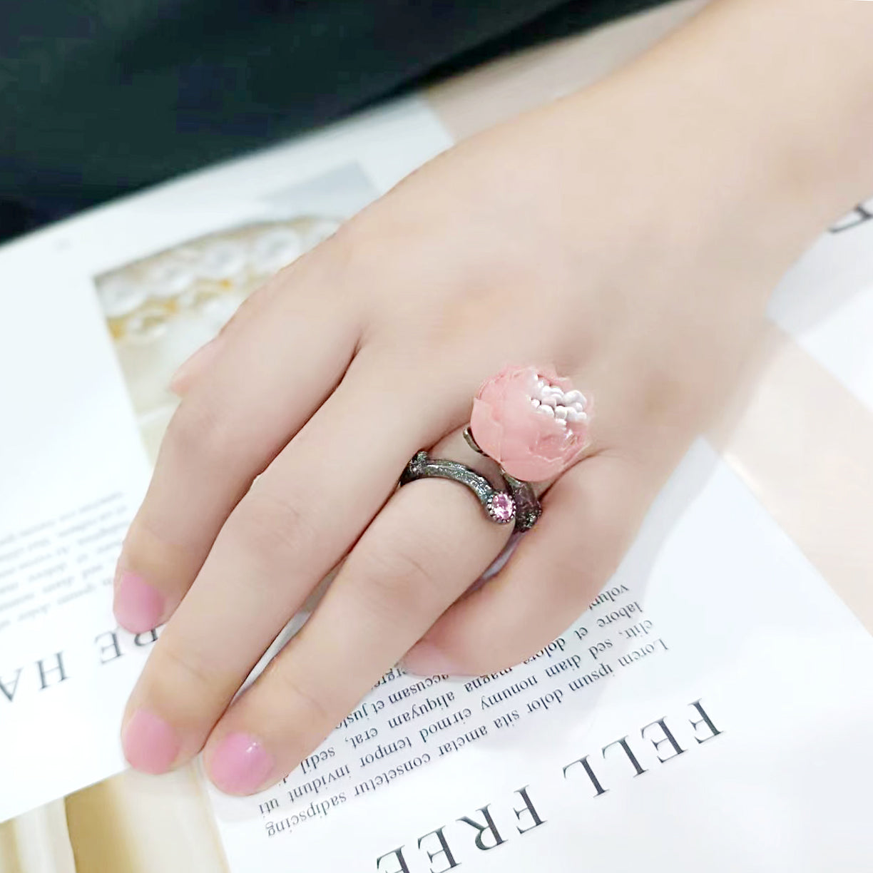 LO4746 - Antique Tone Brass Ring with Assorted in MultiColor-2