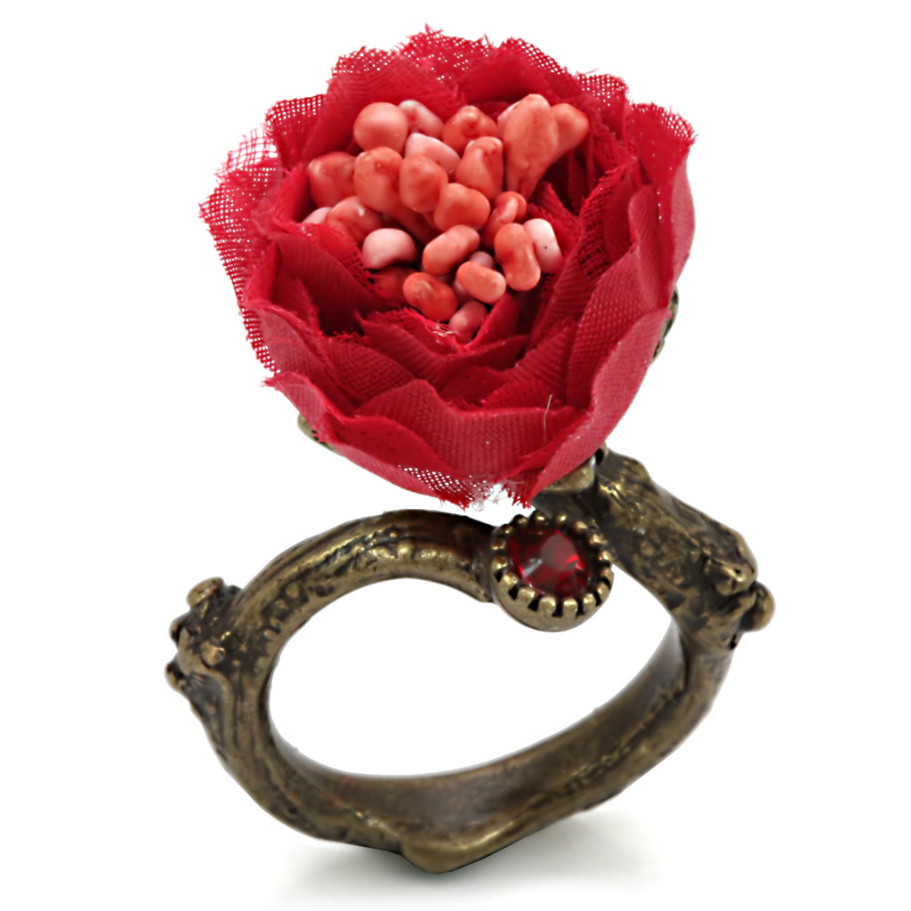 LO4747 - Antique Tone Brass Ring with Assorted in MultiColor-0