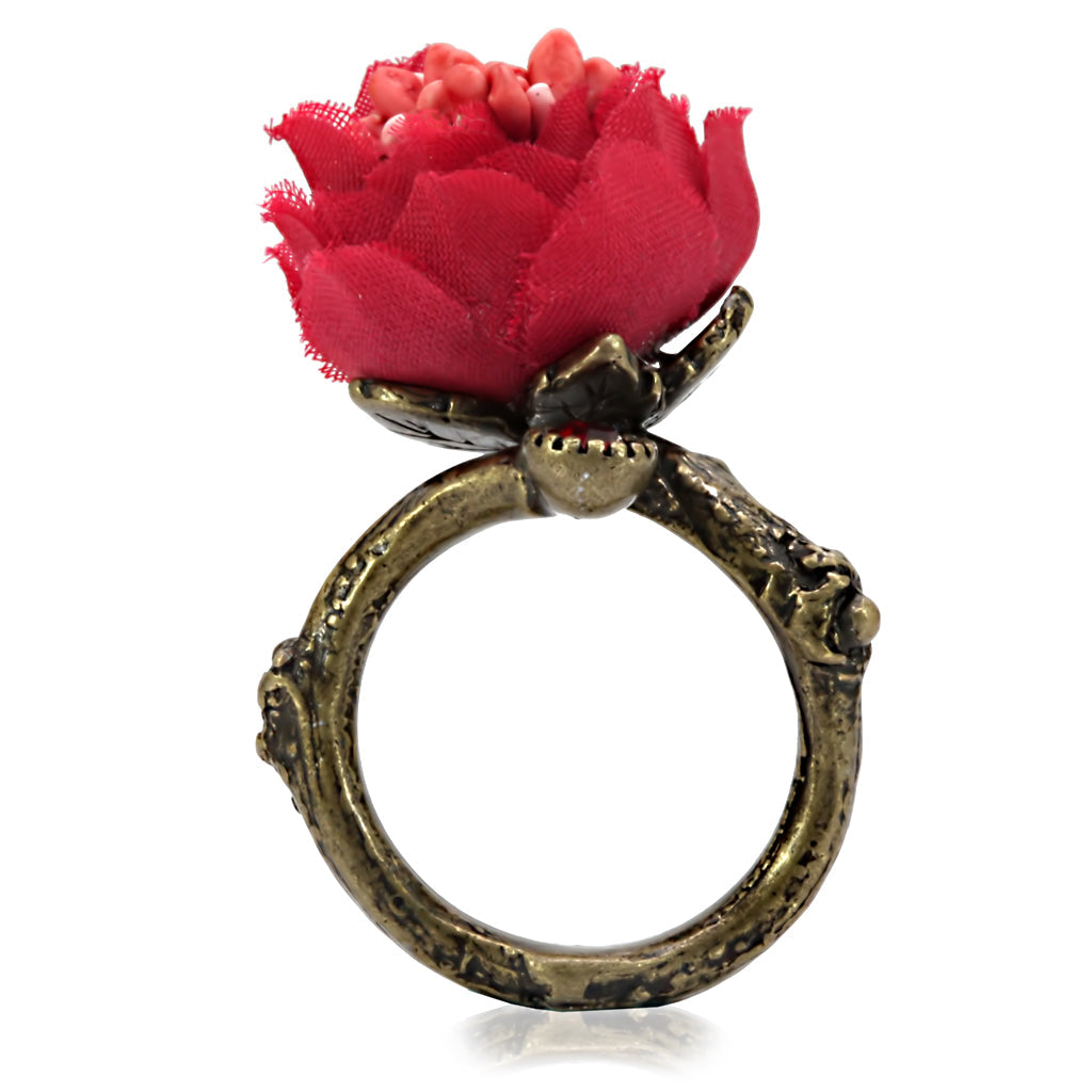 LO4747 - Antique Tone Brass Ring with Assorted in MultiColor-4