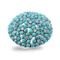 LO4750 - Rhodium Brass Ring with Top Grade Crystal in SeaBlue-3