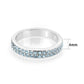 LO4753 - Rhodium Brass Ring with Top Grade Crystal in SeaBlue-1