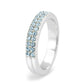 LO4753 - Rhodium Brass Ring with Top Grade Crystal in SeaBlue-4