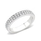 LO4754 - Rhodium Brass Ring with Top Grade Crystal in Clear-0