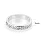 LO4754 - Rhodium Brass Ring with Top Grade Crystal in Clear-1