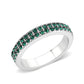 LO4755 - Rhodium Brass Ring with Top Grade Crystal in Emerald-0