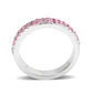LO4758 - Rhodium Brass Ring with Top Grade Crystal in Rose-3