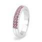 LO4758 - Rhodium Brass Ring with Top Grade Crystal in Rose-4