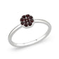 LO4762 - Rhodium Brass Ring with Top Grade Crystal in Red Series-0