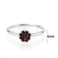 LO4762 - Rhodium Brass Ring with Top Grade Crystal in Red Series-1