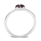 LO4762 - Rhodium Brass Ring with Top Grade Crystal in Red Series-3