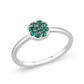 LO4765 - Rhodium Brass Ring with Top Grade Crystal in Emerald-0